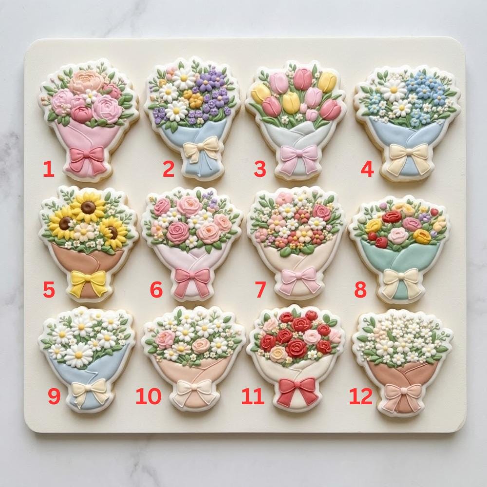 Flower Bouquet Cookie Cutter Set, Spring Mother's Day Cookie Cutter, Mom's Garden Cookie Cutter