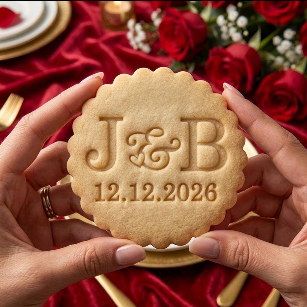 Custom Letter Date Wedding Cookie Cutter Stamp Set, Personalized Fondant Cutter, Name Date Cookie Stamp, Wedding Gifts, Baking Wedding