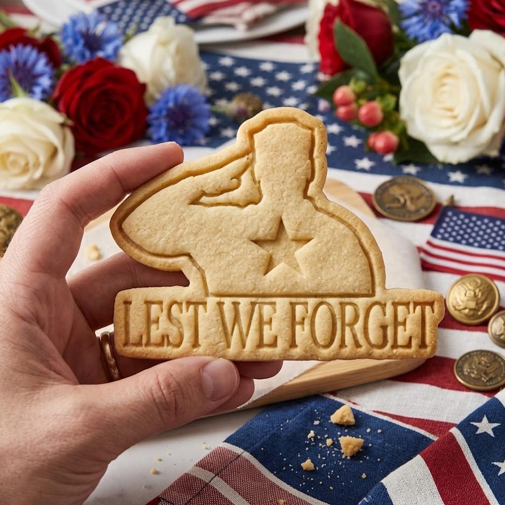 Lest We Forget Cookie Cutter Stamp, Memorial Day, 1776 America, 250th Anniversary Cookie Stamp, Independence Day, 250 Years of Freedom