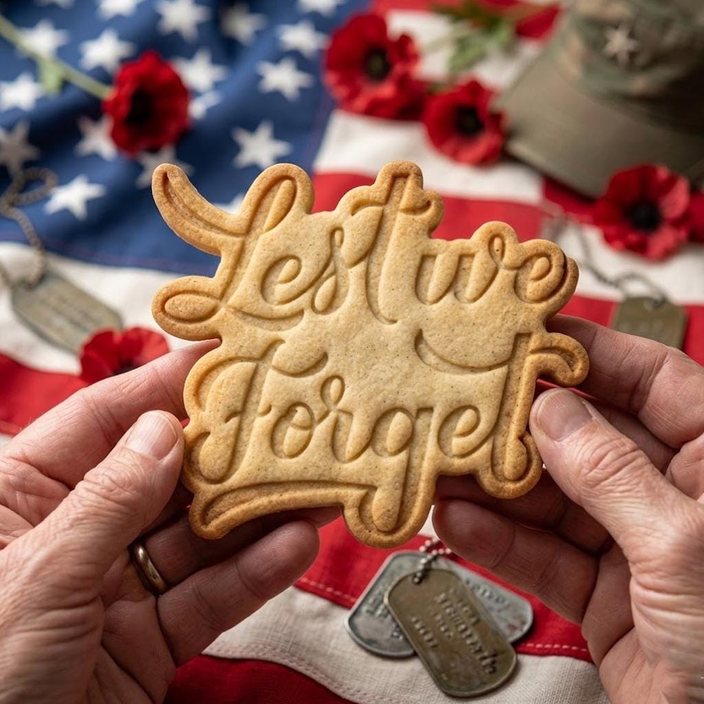 Lest We Forget Cookie Cutter Set, Memorial Day, 1776 America, 250th Anniversary Cookie Stamp, Independence Day, 250 Years of Freedom