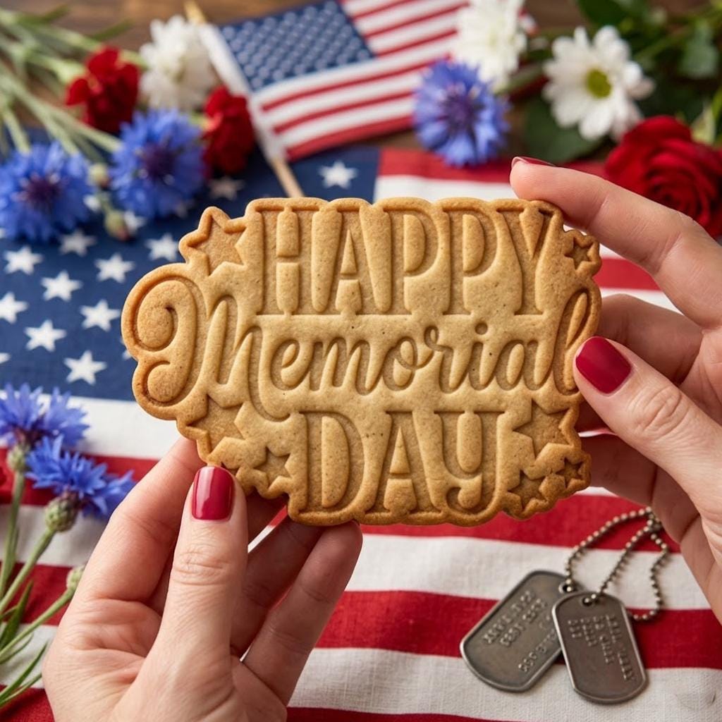 Hapy Memorial Day Cookie Cutter Set, 1776 America, 250th Anniversary Cookie Stamp, Independence Day, 250 Years of Freedom