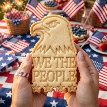 We The People With Bird America 250 Cookie Cutter Stamp, Independence Day Gift, Patriotic Baking, 250 Years of Freedom, Fondant Cutter
