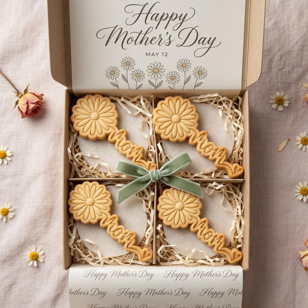 Mom Daisy Cookie Cutter and Stamp, Mother's Day Flower Cookie Cutter, Daisy Mommy Floral Cookie Stamp