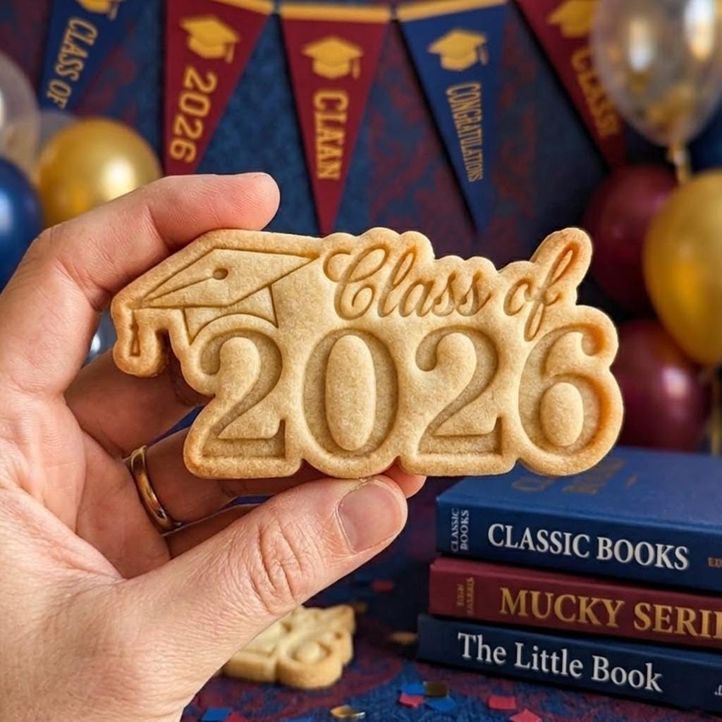 Class of 2026 Cookie Cutter Stamp Set, Grad Cookie Stamp, Senior 2026 Cutter, 2026 Grad Cutter, Congrats GRAD, Diploma Cutter, Grad Gifts
