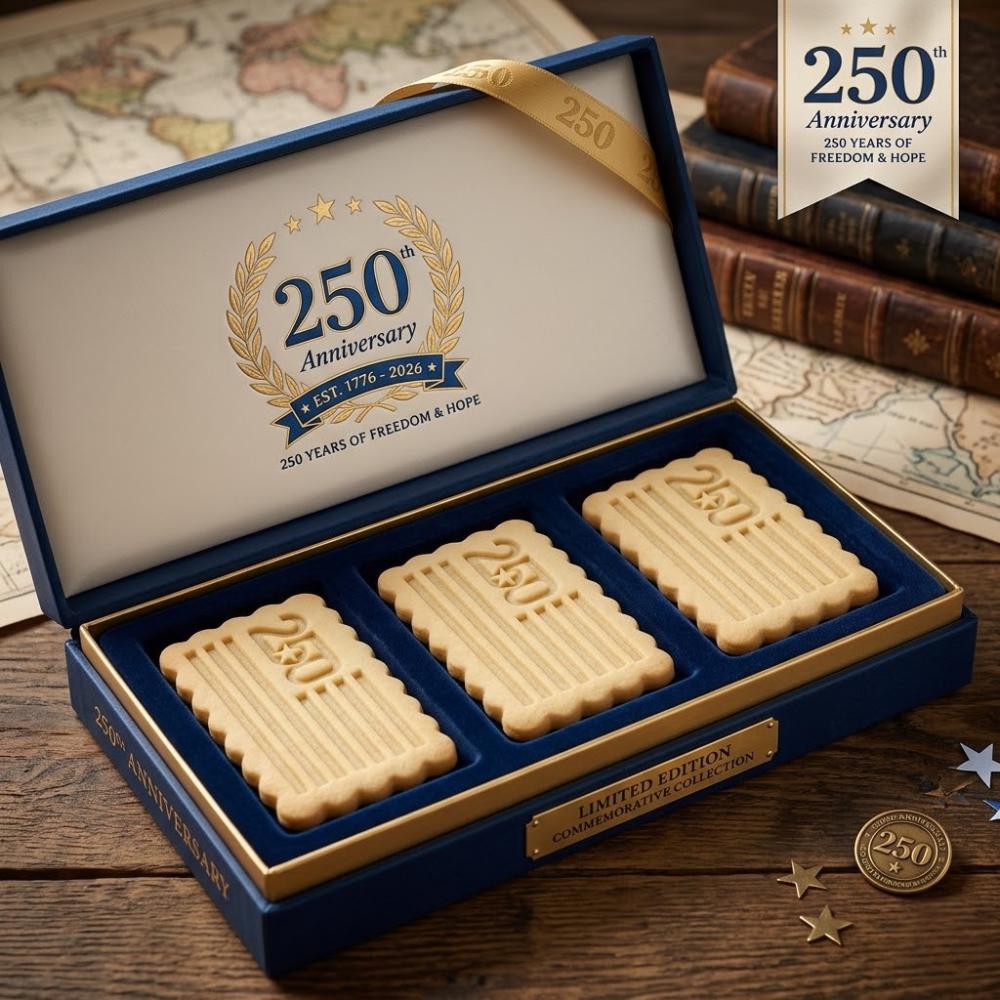 250 Anniversary Flag Cookie Cutter & Stamp, 1776-2026 USA Cookie Stamp, Independence Day Cookie Cutter