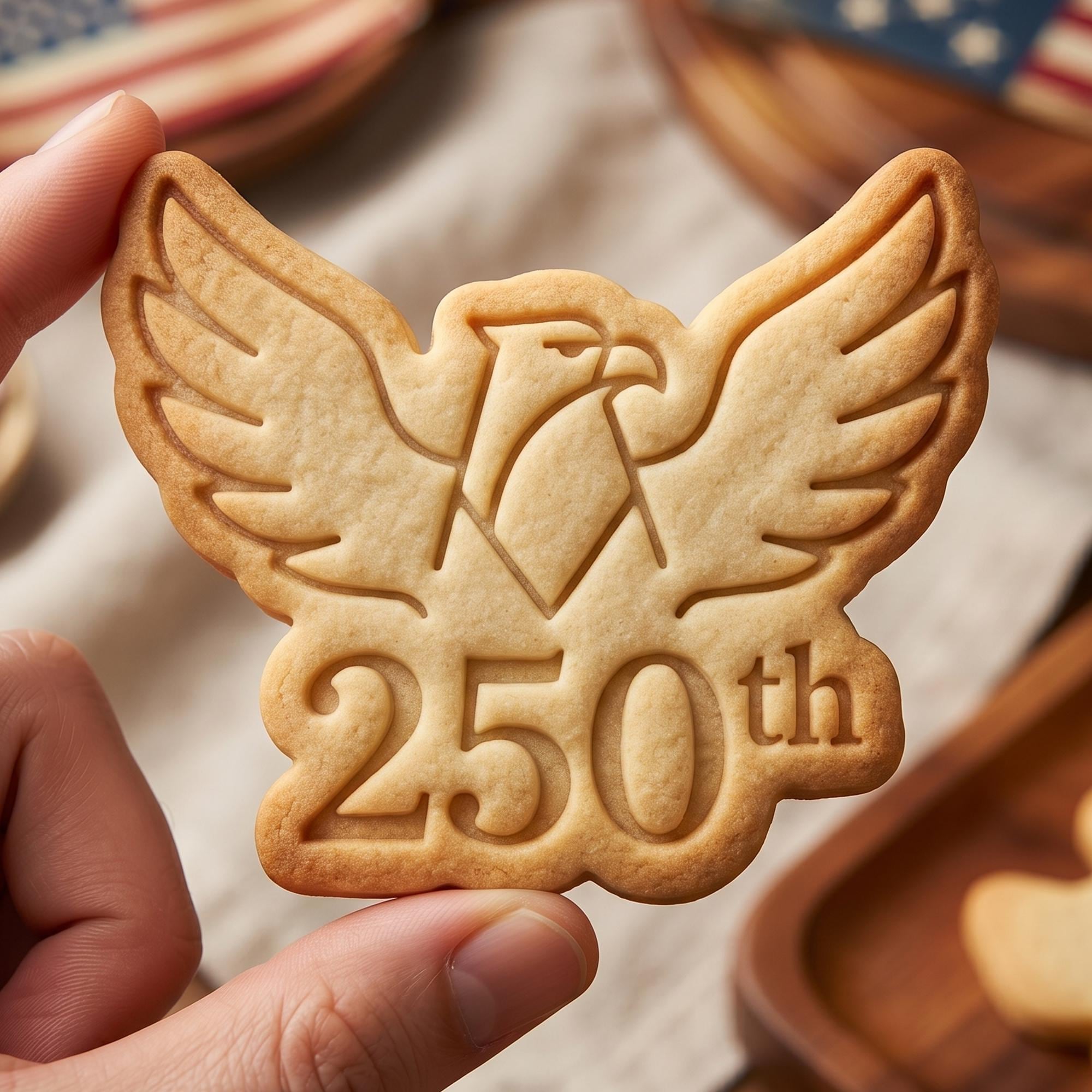 America 250th Cookie Cutter, US Eagle Anniversary Stamp, Polymer Clay Cutter, Patriotic 4th of July Mold, USA Plaque Tool, Polyclay DIY