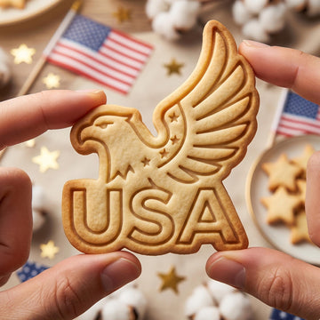 USA Eagle Cookie Cutter, Patriotic American Stamp, Polymer Clay Cutter, 4th of July Gift Mold, USA Star Plaque Tool, Polyclay DIY Craft