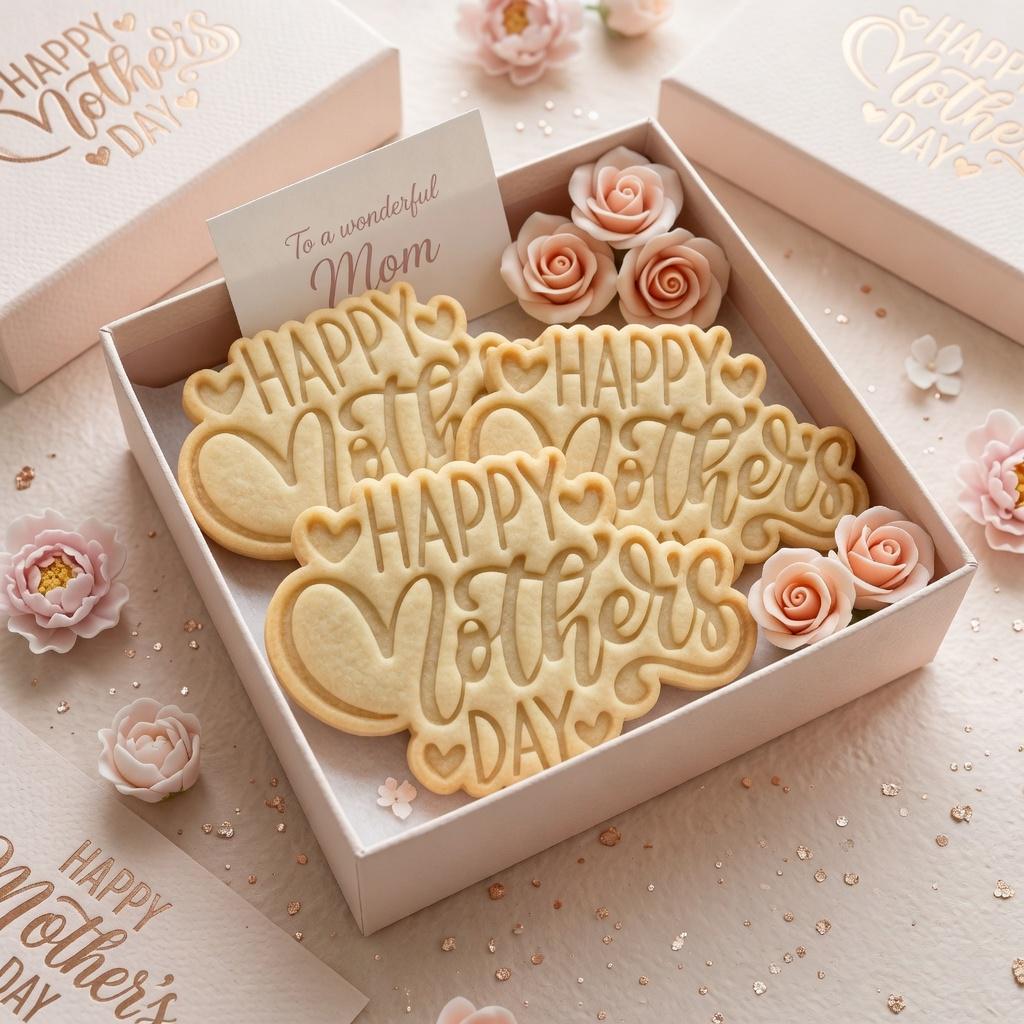 Happy Mother's Day Cookie Cutter and Stamp, Mom Heart Cookie Cutter, Mommy Cookie Stamp