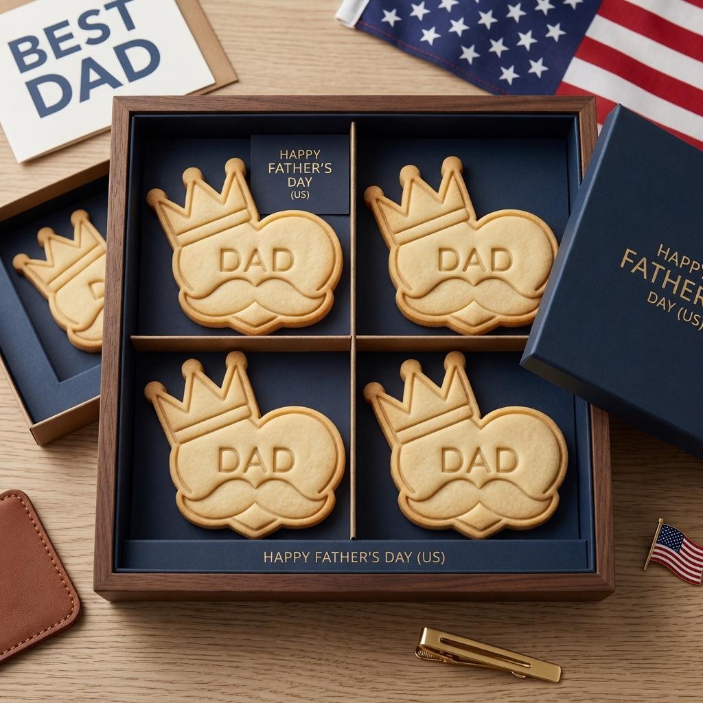 Dad Crown Mustache Cookie Cutter and Stamp, Father's Day Cookie Cutter, King Dad Cookie Stamp
