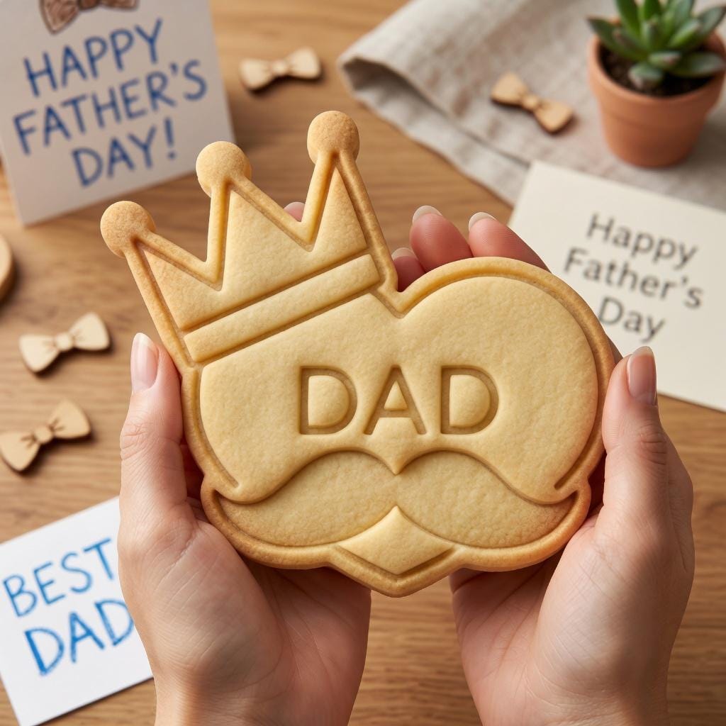 Dad Crown Mustache Cookie Cutter and Stamp, Father's Day Cookie Cutter, King Dad Cookie Stamp