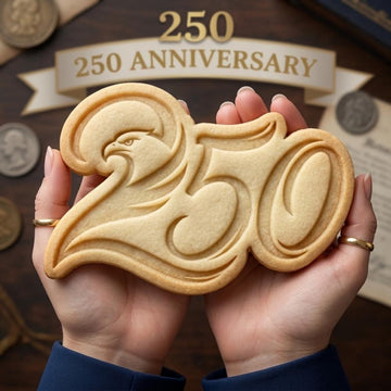America 250 Eagle Heart Cookie Cutter and Stamp, Patriotic Eagle 250 Cookie Stamp, 1776-2026 Independence Day Cookie Cutter
