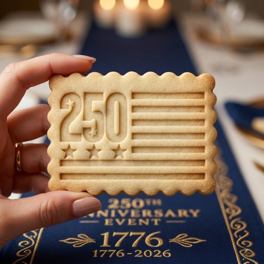 250 Anniversary Flag Cookie Cutter and Stamp, USA 250 Patriotic Cookie Cutter, 1776-2026 Independence Day Cookie Stamp