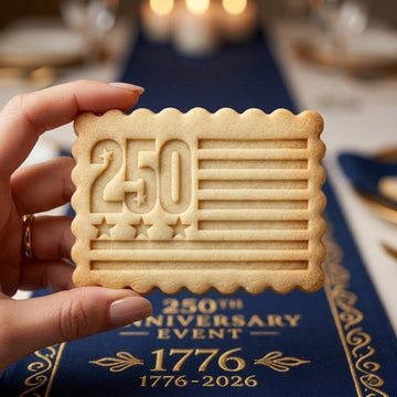 250 Anniversary Flag Cookie Cutter and Stamp, USA 250 Patriotic Cookie Cutter, 1776-2026 Independence Day Cookie Stamp