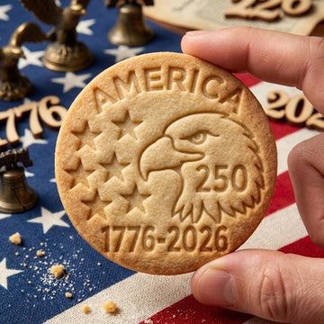 America 250 1776 2026 With Bird Cookie Cutter Stamp Set, 250th Anniversary Cookie Stamp, Patriotic Baking, 250 Years of Freedom, 4th Of July