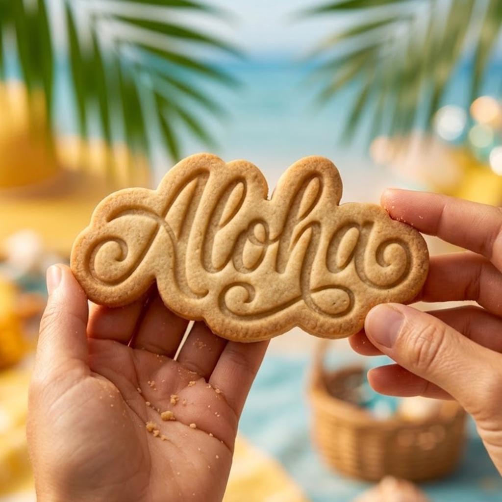 Aloha Cutter Stamp Set, Summer Party, Tropical Vacation Baking, Summer Baking, Beach Day Cookie, Summer Gift, Clay Cutter, Fondant Cutter