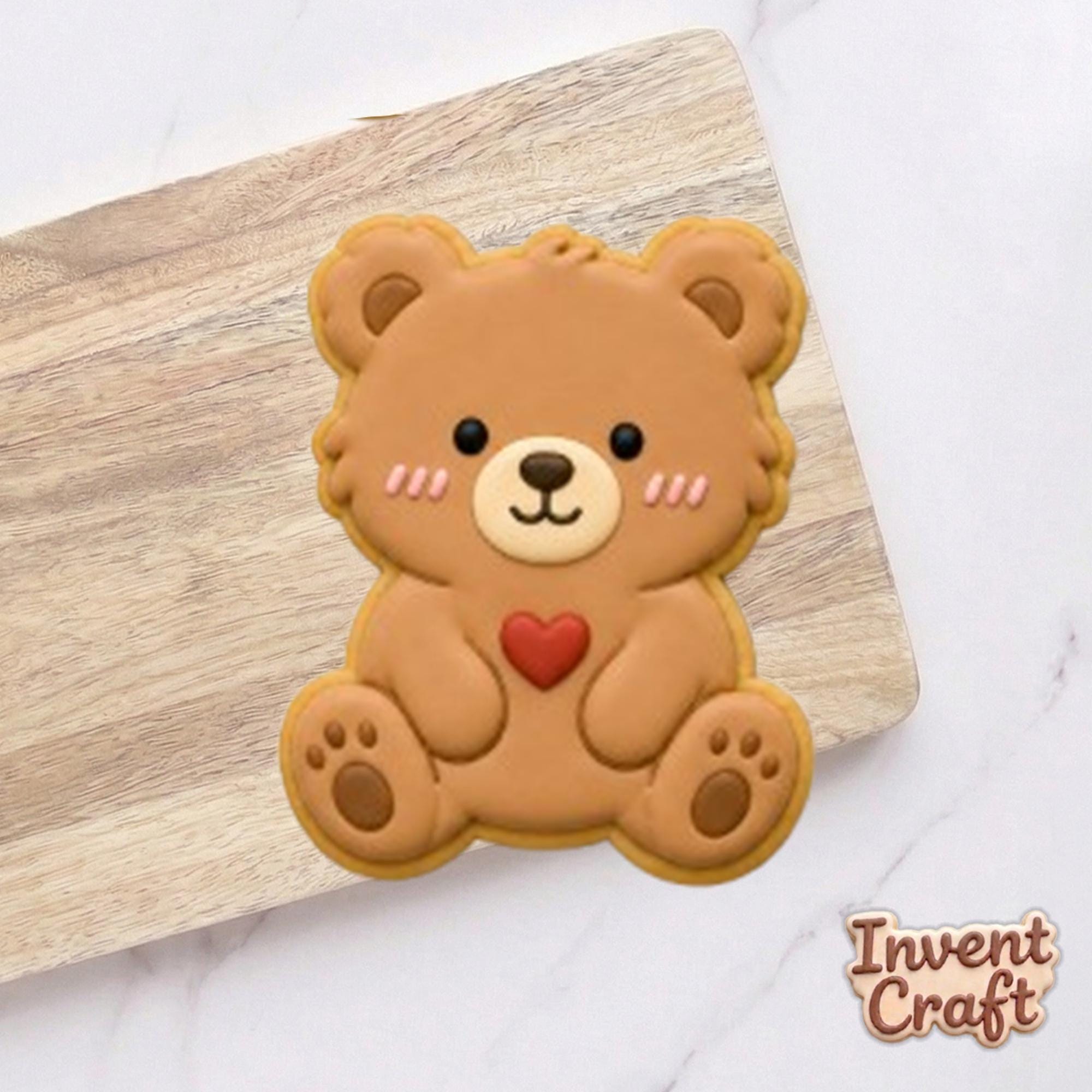 Cute Sitting Teddy Cookie Cutter, Baby Shower Cutter, Birthday Gifts, Clay Cutter, Fondant Cutter, Baby Baking, Fondant Cutter, Teddy Cutter