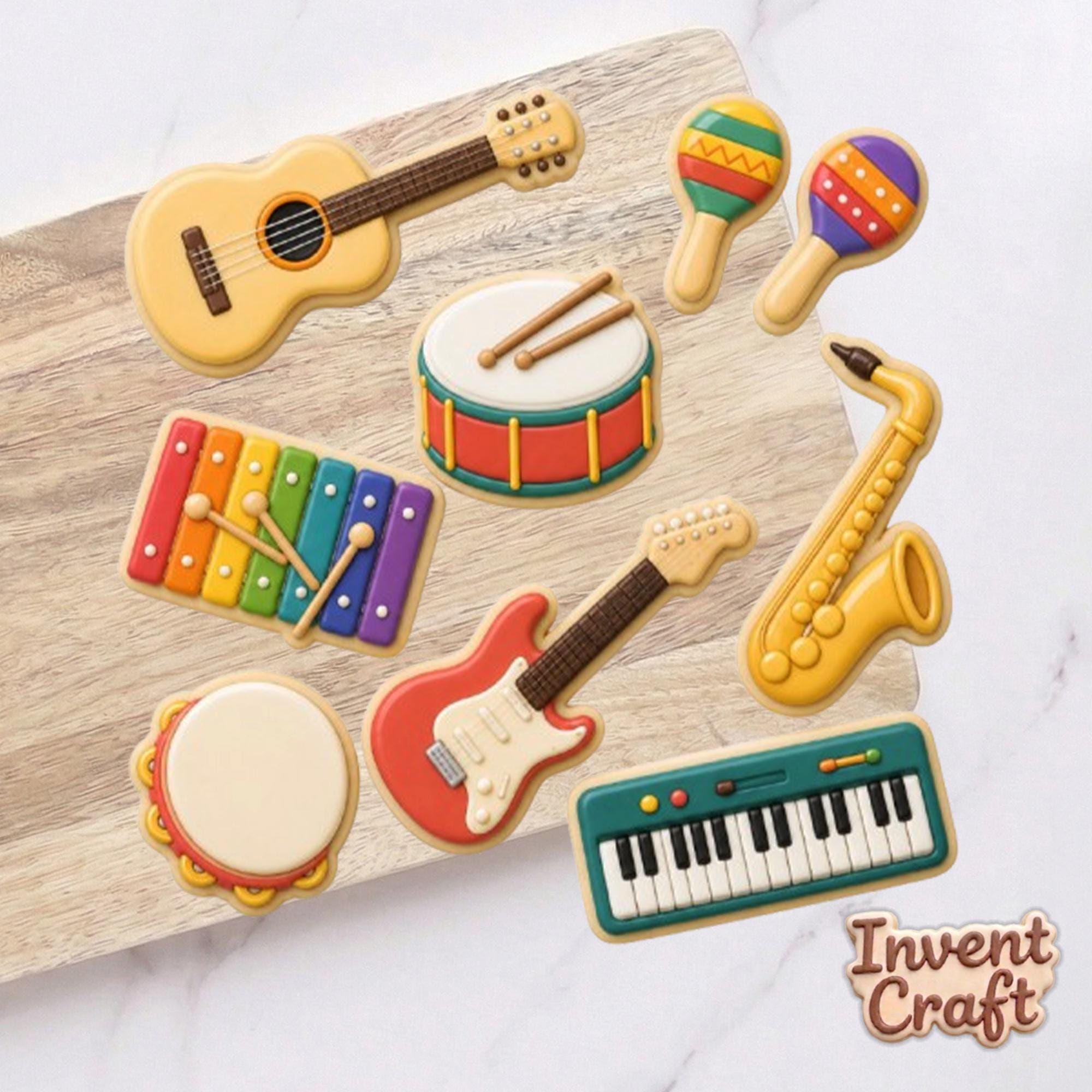 Musical Instrument Cookie Cutter Set, Music Notes Cutter, Guitar Cutter, Fondant Cutter, Baby Shower Cookie, Birthday Gift, Music Baking