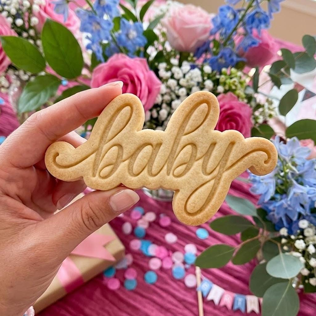 Baby Text Cookie Cutter Stamp Set, Baby Gift, Baby Shower Cookie Cutters, Custom Cookie Cutter Stamp, Birthday Baking, Baby Cutter