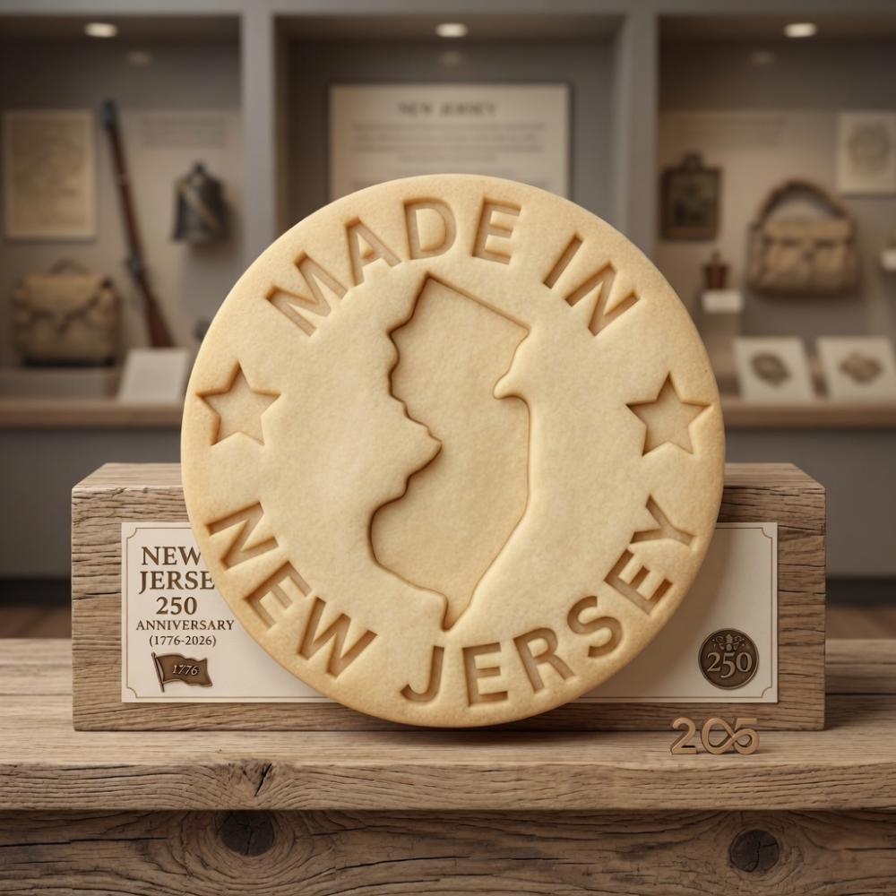 Made in NEW JERSEY Cookie Cutter & Stamp, Independence Day 1776-2026 Cookie Cutter, 250 Years of Freedom Cookie Stamp