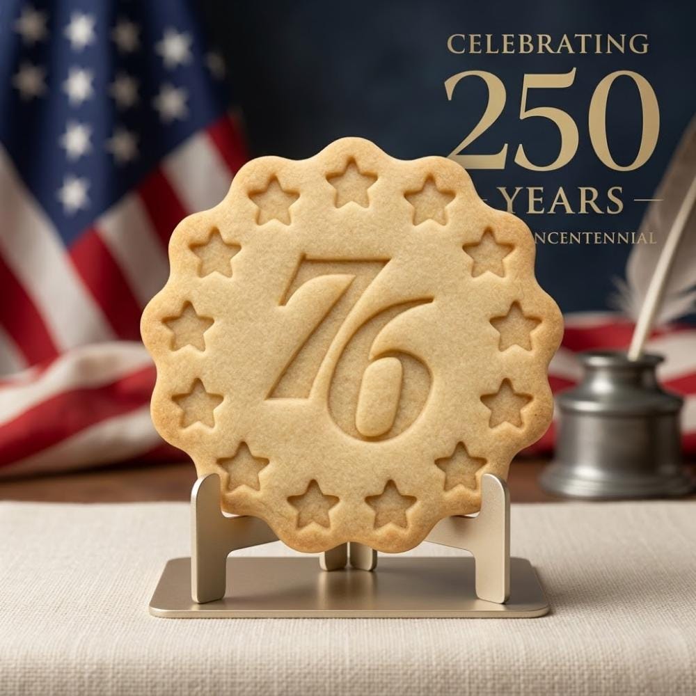 76 Patriotic Cookie Cutter and Stamp, Spirit of 76 Cookie Cutter, 1776-2026 Independence Day Cookie Stamp, America 250 Anni Cookie Cutter