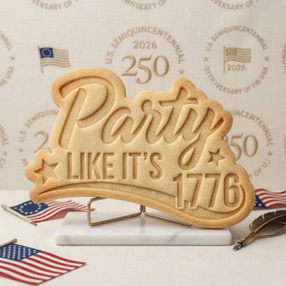 Party Like It’s 1776 Cookie Cutter and Stamp, Patriotic Independence Day Cookie Cutter, 4th of July Cookie Stamp