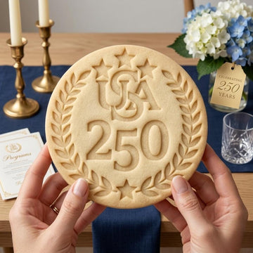 USA 250 Star Cookie Cutter & Stamp, Patriotic 1776-2026 Cookie Stamp, Independence Day Cookie Cutter