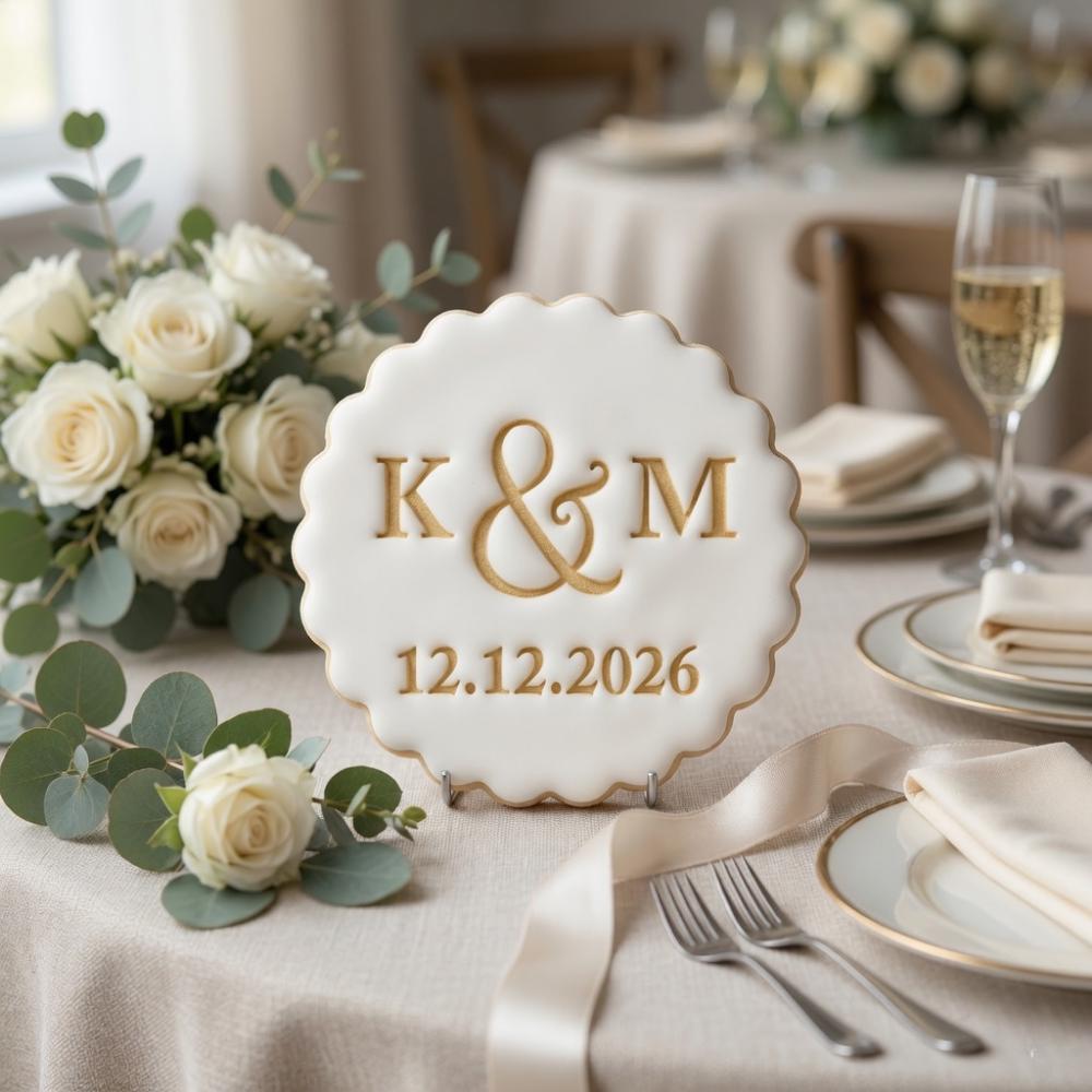 Custom Initials Name & Date Cookie Cutter and Stamp, Wedding Date Cookie Stamp, Bridal Shower Cutter, Engagement Party Gifts