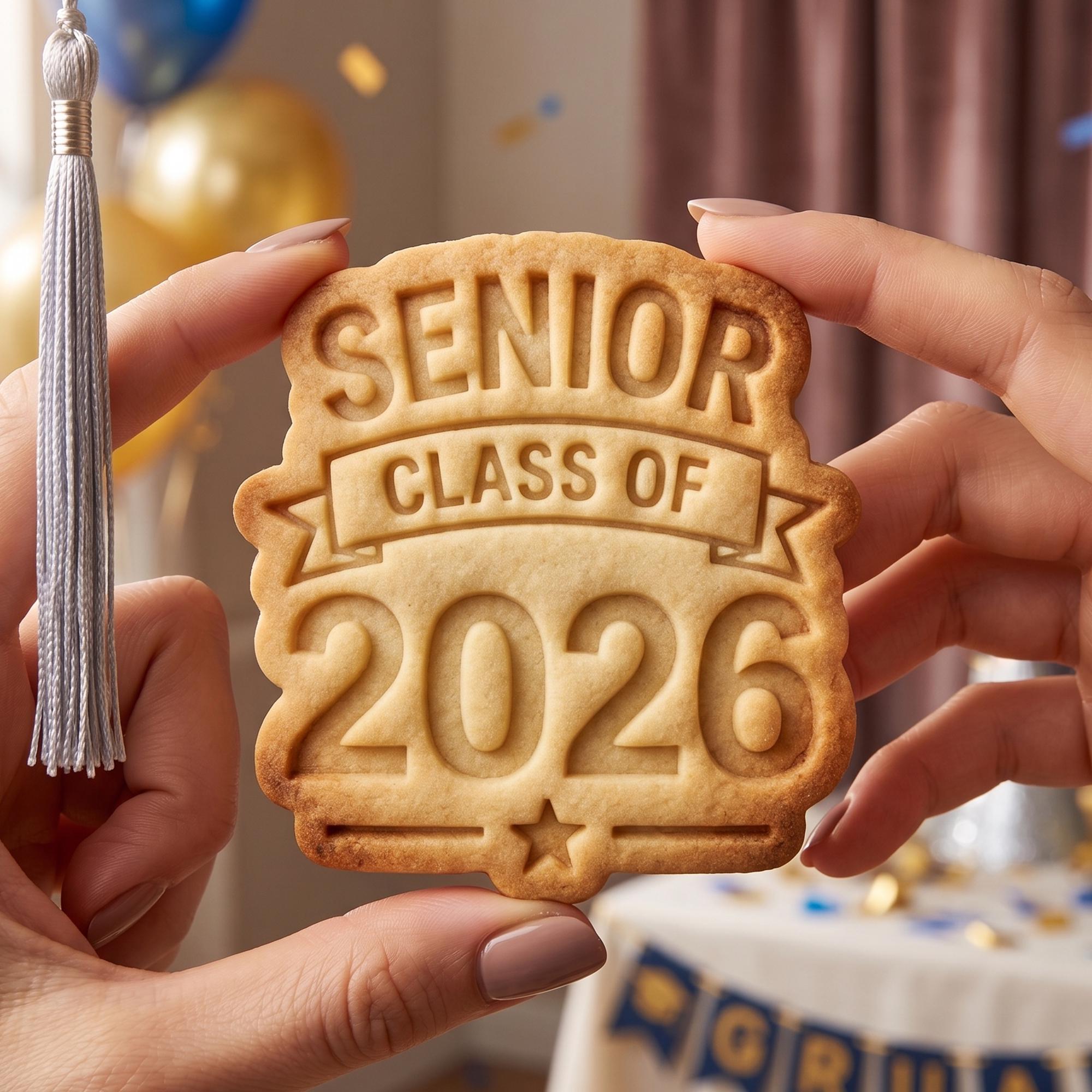 Senior Class of 2026 Cookie Cutter, Graduation Ribbon Stamp, Polymer Clay Cutter, High School Grad Gift Mold, Senior Plaque, Polyclay DIY