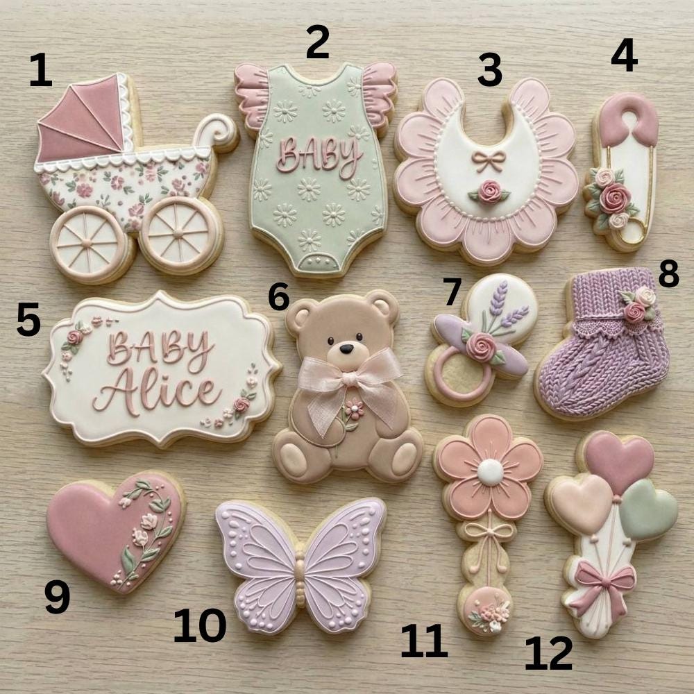 Floral Baby Shower Cookie Cutter Set, Baby Birthday Flower Cookie Cutter, Baby Girl Newborn Flower Cookie Cutter
