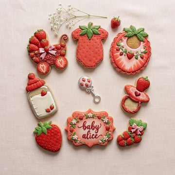 Strawberry Baby Shower Cookie Cutter Set, Baby Girl Birthday Strawberry Cookie Cutter, Newborn 1st Birthday Strawberry Cutter Set