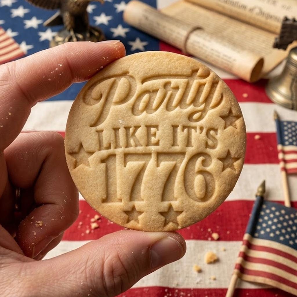 Party Like It's 1776 America Cookie Cutter Stamp, 250th Anniversary Cookie Stamp, Patriotic Baking, 250 Years of Freedom, 4th Of July Cookie
