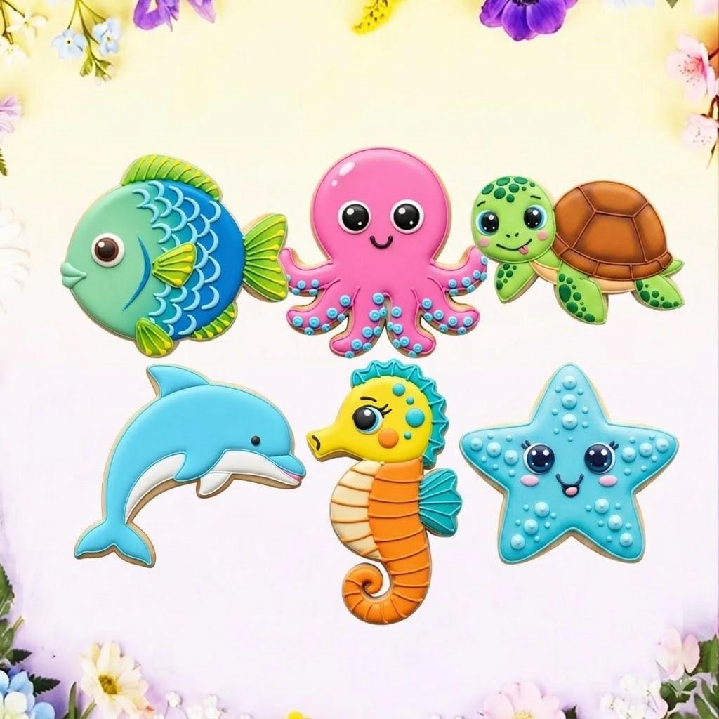 Beach Animal Cookie Cutters Set, Floral Set Cutter, Beach Day Cookie, Baby Shower Dessert, Mother’s Gifts, Summer Gift, Clay Cutter