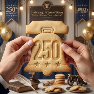 Liberty Bell 250 Cookie Cutter and Stamp, America 250 Star Cookie Cutter, Patriotic Independence Day Cookie Stamp