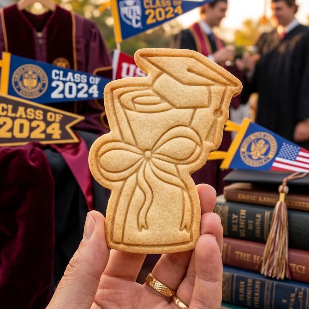 Diploma Cap Grad With Bow Cookie Cutter Stamp, Class of 2026 Cookie Cutter, Grad Cookie Stamp, Senior 2026 Cutter, Gift For Grad,  2026 Grad