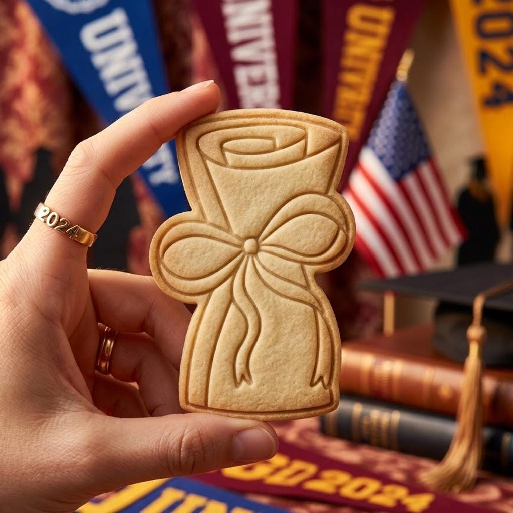 Diploma Grad With Bow Cookie Cutter Stamp, Class of 2026 Cookie Cutter, Grad Cookie Stamp, Senior 2026 Cutter, 2026 Grad Cutter