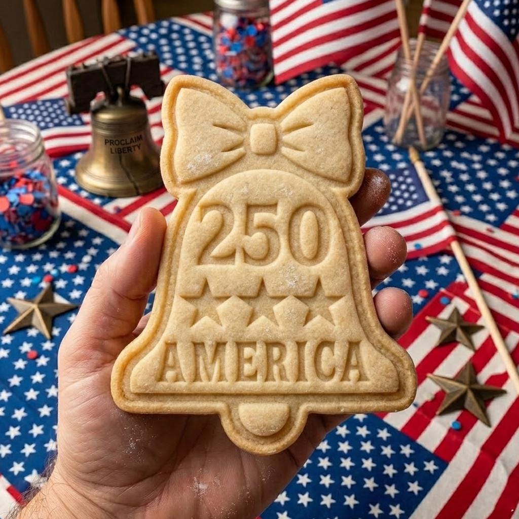 Liberty Bell With Bow America 250 1776 2026 Cookie Cutter Stamp, 250th Anniversary, Independence Day, Patriotic Baking, 250 Years of Freedom