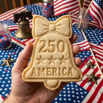 Liberty Bell With Bow America 250 1776 2026 Cookie Cutter Stamp, 250th Anniversary, Independence Day, Patriotic Baking, 250 Years of Freedom
