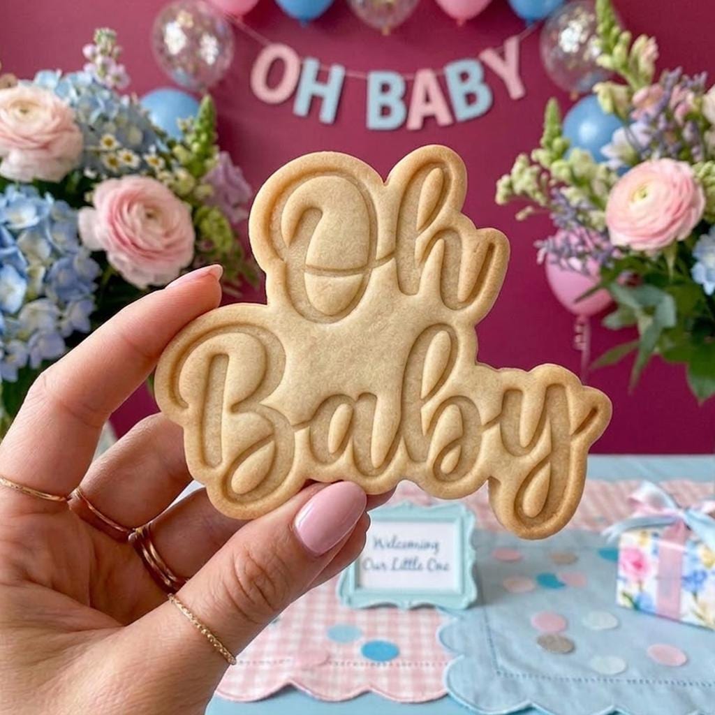 Oh Baby Cookie Cutter Stamp, Baby Gift, Baby Shower Cookie Cutters, Custom Cookie Cutter Stamp, Birthday Baking, Baby Cutter, Happy Bday
