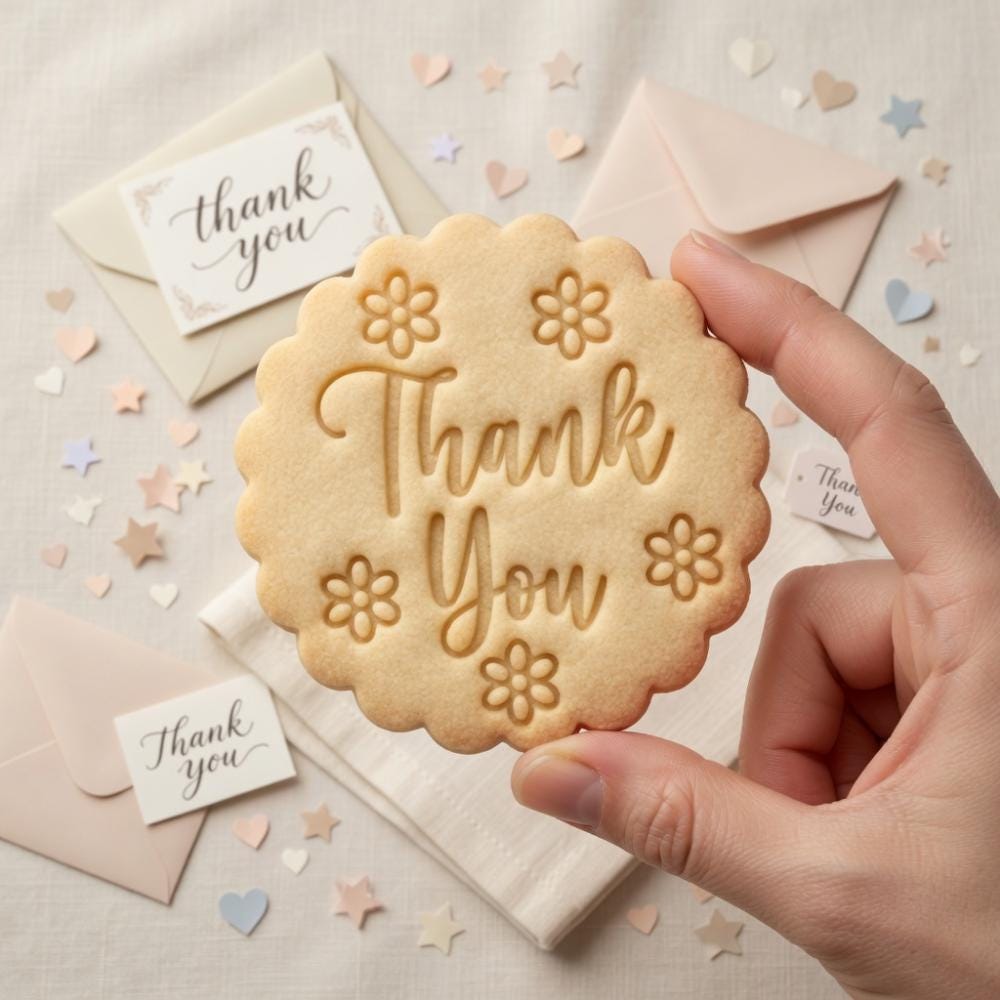 Thank You Cookie Cutter & Stamp, Wedding Cookie Cutter, Baby Shower Cookie Stamp, Special Day Cookie Cutter