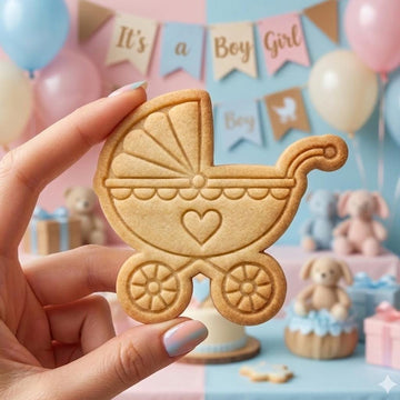 Baby Stroller Cookie Cutter Stamp, Baby Gift, Baby Shower Cookie Cutters, Custom Cookie Cutter Stamp, Birthday Baking, Happy Birthday