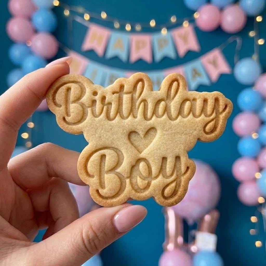 Birthday Boy Cookie Cutter Stamp, Baby Gift, Baby Shower Cookie Cutters, Custom Cookie Cutter Stamp, Birthday Baking, Happy Birthday