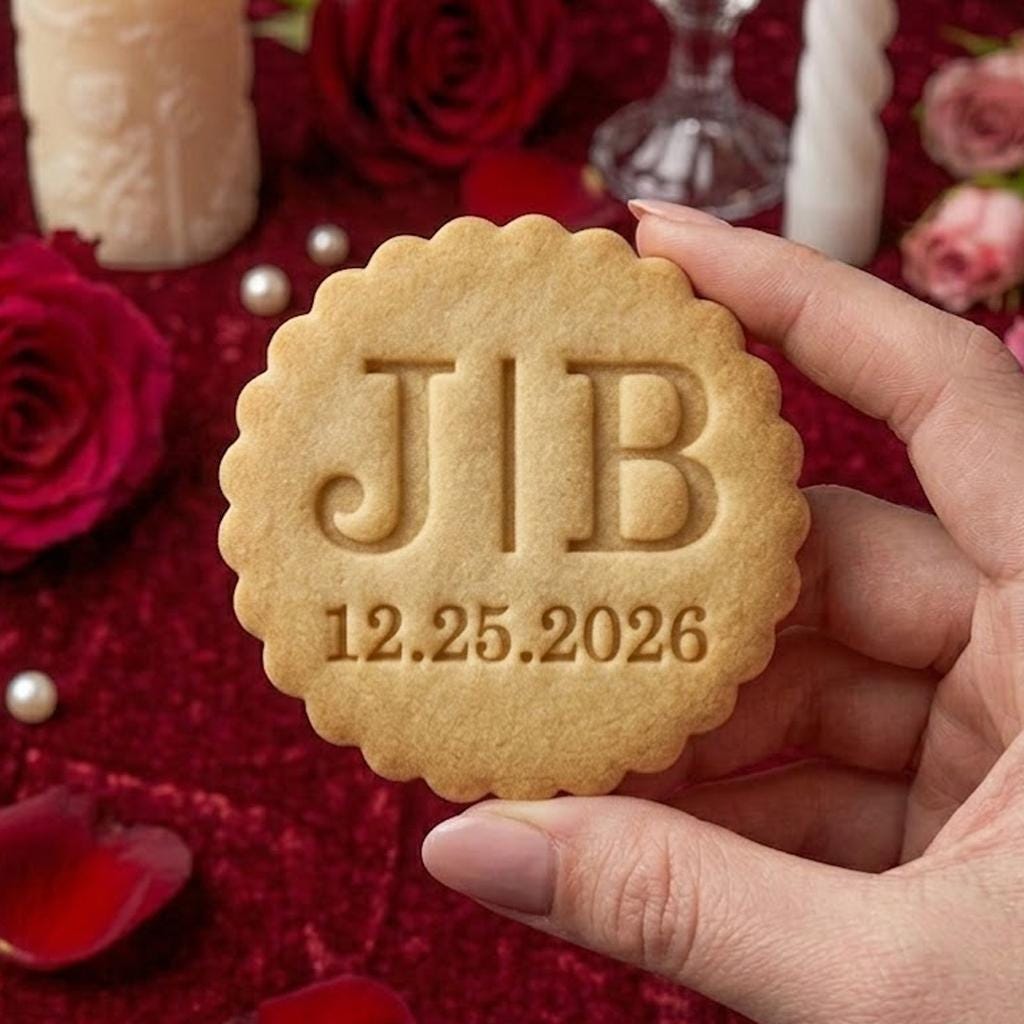 Custom Letter Date Wedding Cookie Cutter Stamp, Personalized Fondant Cutter, Name Date Cookie Stamp, Wedding Gifts, Wedding Baking