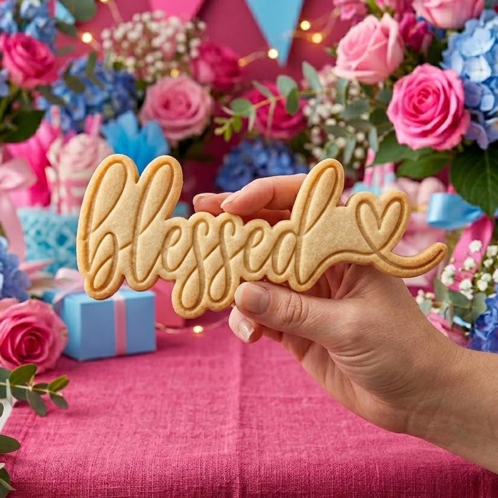 Blessed Baby Cookie Cutter Stamp, Baby Gift, Baby Shower Cookie Cutters, Custom Cookie Cutter Stamp, Birthday Baking, Happy Birthday