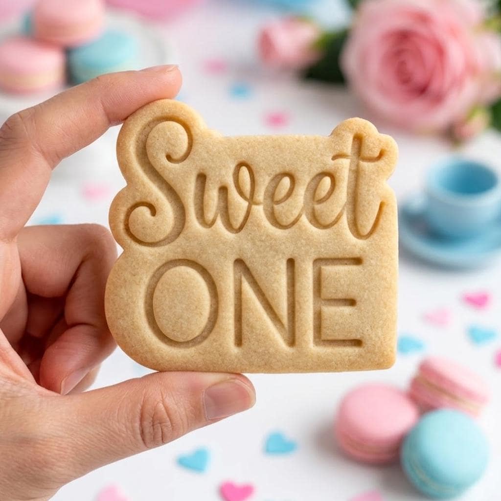 Sweet One Text Cookie Cutter Stamp, Baby Gift, Baby Shower Cutter, Custom Cookie Stamp, Birthday Baking, Happy Birthday, 1st Birthday cookie