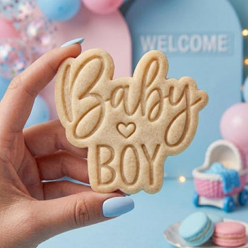 BABY Boy Cookie Cutter Stamp, Baby Gift, Baby Shower Cutter, Custom Cookie Stamp, Birthday Baking, Happy Birthday, 1st Birthday Cookie