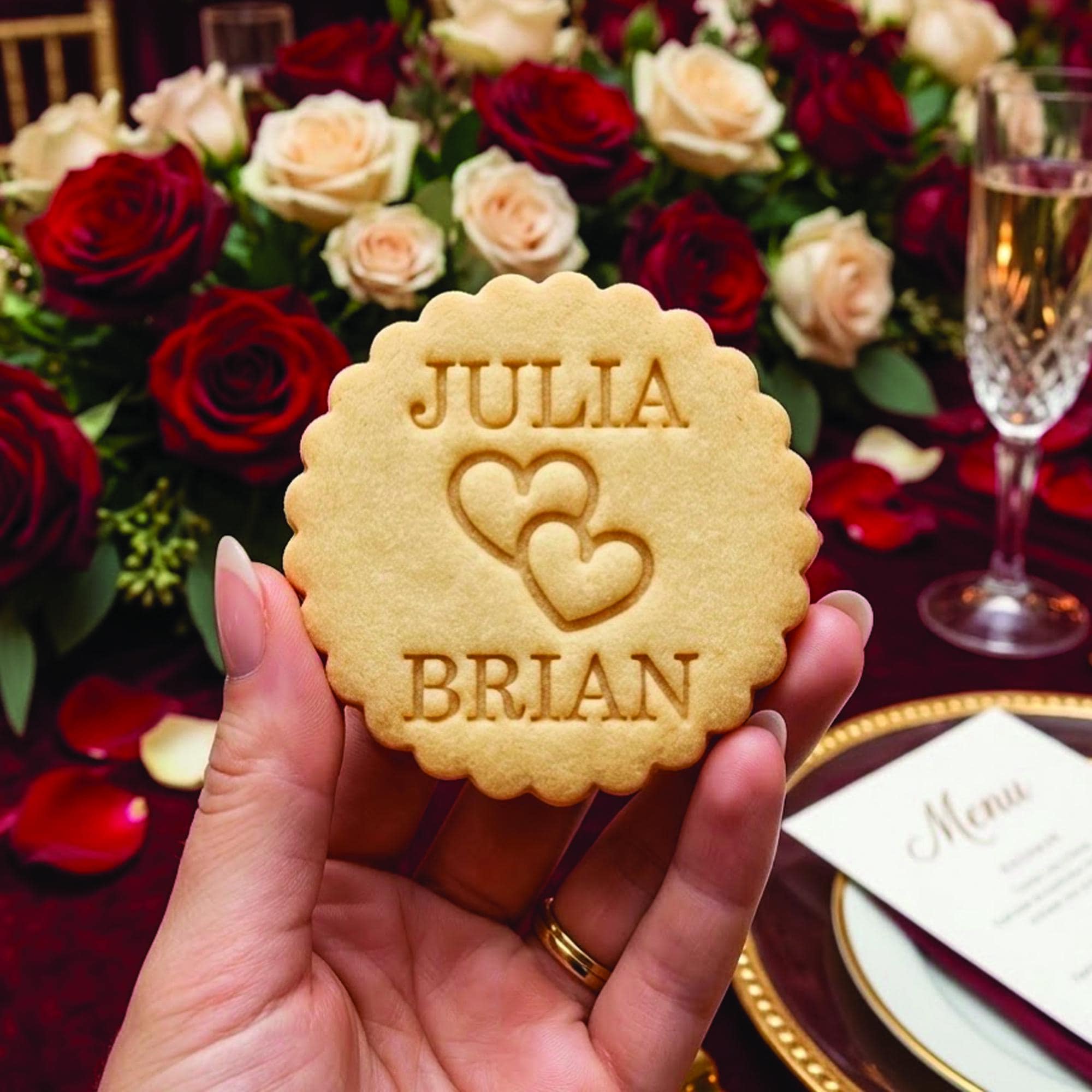 Custom Name Wedding Cookie Cutter Stamp Set, Personalized Fondant Cutter, Name Date Cookie Stamp, Wedding Gifts, Baking Wedding