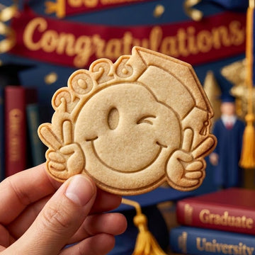 2026 Smiley Cap Grad Cookie Cutter Stamp, Class of 2026 Cookie Cutter, Grad Cookie Stamp, Senior 2026 Cutter, Congrats GRAD