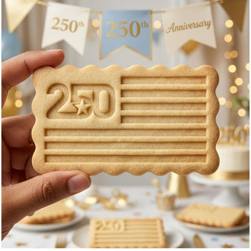 250 Anniversary Flag Cookie Cutter & Stamp, 1776-2026 USA Cookie Stamp, Independence Day Cookie Cutter