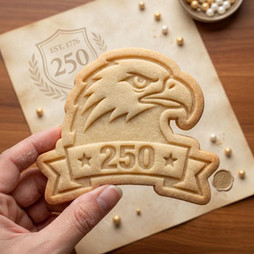 USA 250th Anniversary Eagle Cookie Cutter & Stamp, Semiquincentennial Patriotic Cookie Cutter, 4th of July Biscuit Stamp