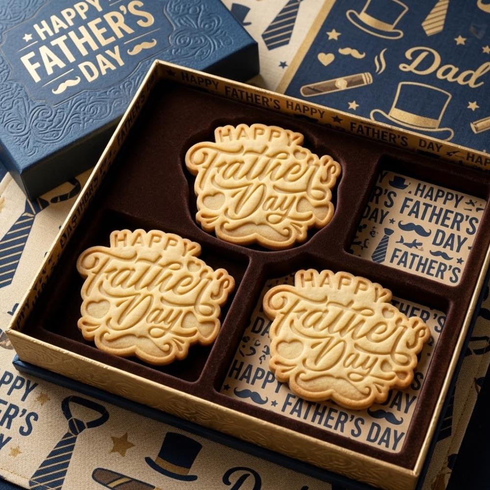 Happy Father's Day Cookie Cutter & Stamp, Best Dad Ever Fondant Cutter, Mustache Father Celebration Biscuit Stamp